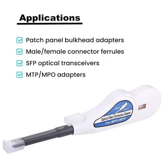 Alt view image 6 of 6 - Fiber Optic Cleaner for MPO/MTP Connectors, Over 500 Cleans, Fiber Endface & Optical Connector Cleans (White)