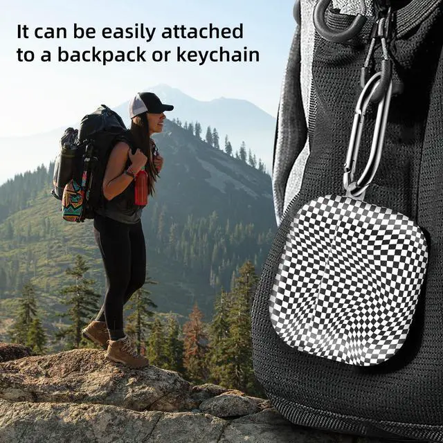 Alt view image 2 of 6 - Compatible with AirPod 4th Generation 2024 Case, Shockproof Anti-Drop Protective Cover, Cute Case for Women Men with Keychain(Black White Checkered)