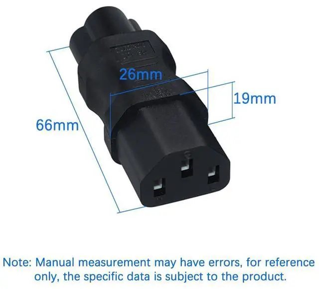 Alt view image 2 of 7 - 2 Pack IEC320 C6 Male to C13 Female AC Power Adapter Plug | PVC housing, solid copper conductor, CE certified, wide compatibility for monitors, printers