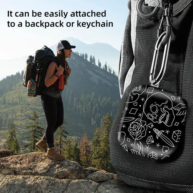 Alt view image 2 of 6 - Compatible with AirPod 4th Generation 2024 Case, Shockproof Anti-Drop Protective Cover, Cute Case for Women Men with Keychain(Skull Head Rose)