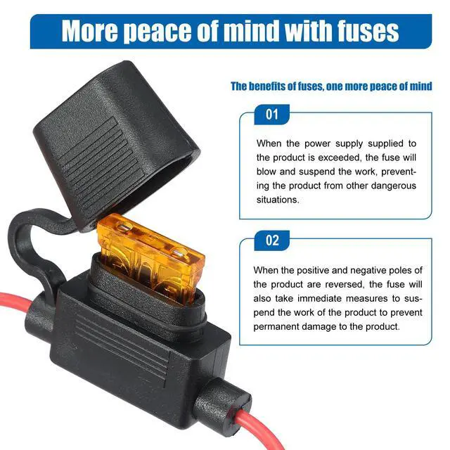 Alt view image 3 of 7 - 8-32V to 5V 3A 15W USB Port DC-DC Buck Converter with Fuse | Waterproof Voltage Converter For Automotive, LED Lights, Construction Sites, Tool