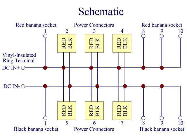 Alt view image 2 of 6 - Wired Banana Jack and Power Pole 10 Outlet DC Power Distribution Strip Box