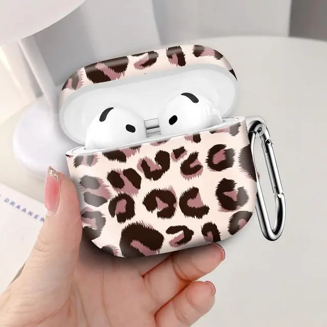 Alt view image 5 of 6 - Compatible with AirPod 4th Generation 2024 Case, Shockproof Anti-Drop Protective Cover, Cute Case for Women Men with Keychain(Leopard Cheetah)