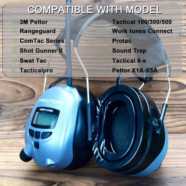 Alt view image 3 of 7 - Silicone Gel Earpads for 3M WorkTunes(90543, 90544, 90542)-Black | Also for Peltor Sport(Tactical TAC 100/300/500, 90565, 90566, 97040, 97041, 97042)High-Density Noise Isolation Foam