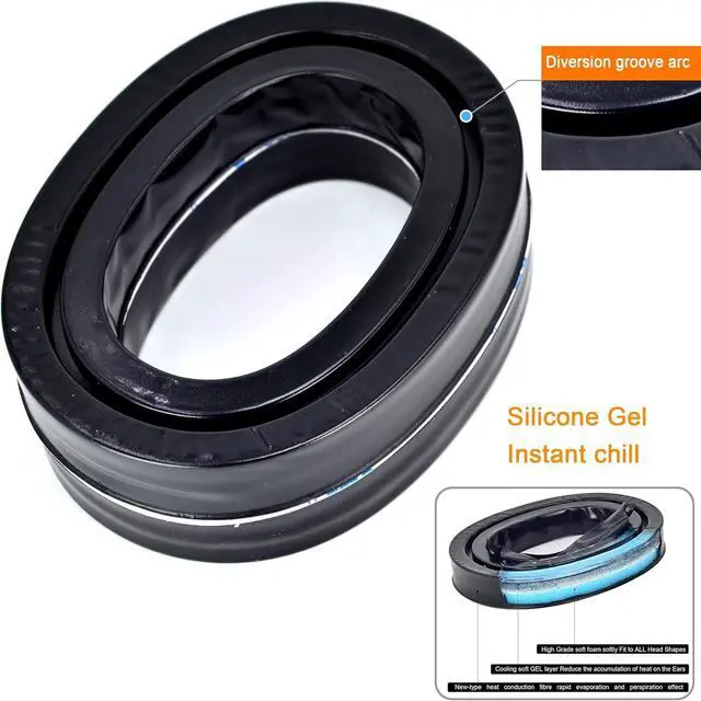 Alt view image 4 of 7 - Silicone Gel Earpads for 3M WorkTunes(90543, 90544, 90542)-Black | Also for Peltor Sport(Tactical TAC 100/300/500, 90565, 90566, 97040, 97041, 97042)High-Density Noise Isolation Foam