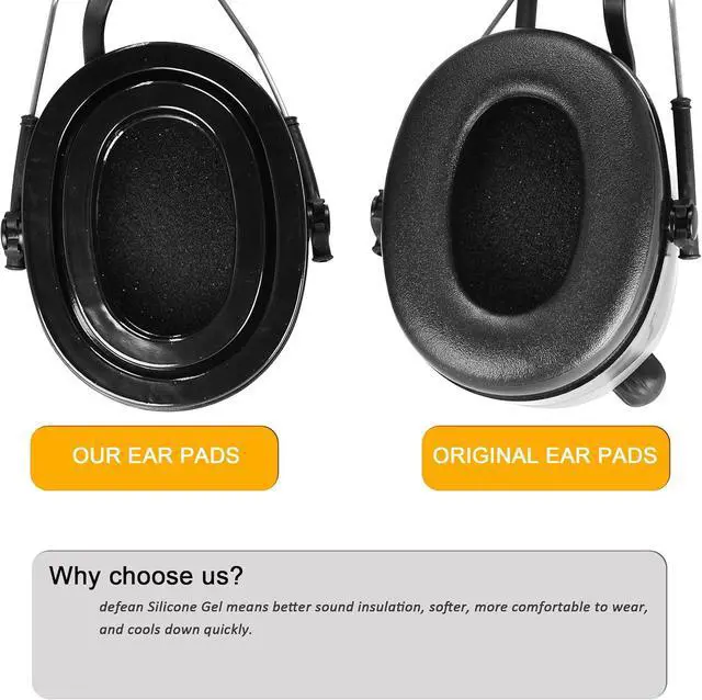 Alt view image 7 of 7 - Silicone Gel Earpads for 3M WorkTunes(90543, 90544, 90542)-Black | Also for Peltor Sport(Tactical TAC 100/300/500, 90565, 90566, 97040, 97041, 97042)High-Density Noise Isolation Foam