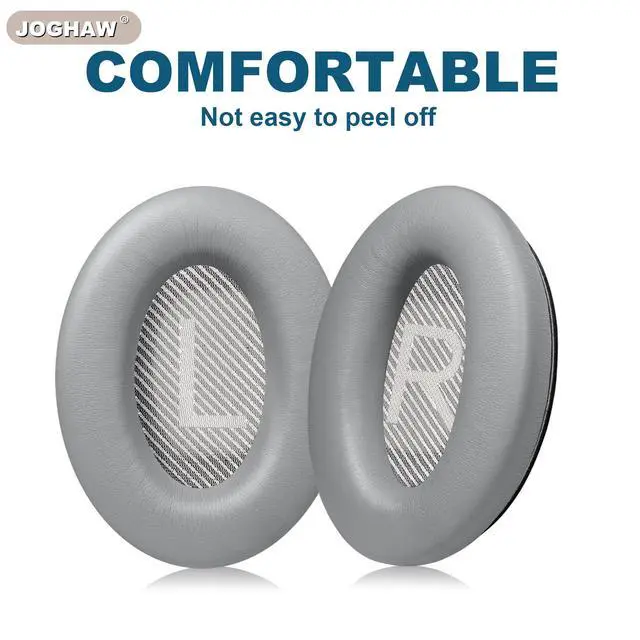 Alt view image 4 of 6 - Headphones Replacement Ear Pads, Protein Leather earpad Cushions for Bose Quiet Comfort QC35 Headphones, Replacement Earpads, Softer Memory Foam - Gray