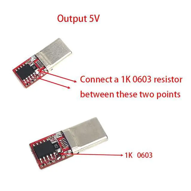 Alt view image 3 of 7 - 5PCS USB-C PD QC 5V 9V 12V 15V 20V DC Fixed Voltage Power Trigger Module 5A Type-C Male Input (Default 20V)