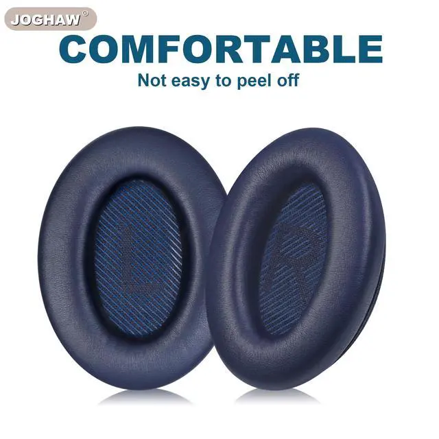 Alt view image 4 of 6 - Headphones Replacement Ear Pads, Protein Leather earpad Cushions for Bose Quiet Comfort QC35 Headphones, Replacement Earpads, Softer Memory Foam - Navy Blue