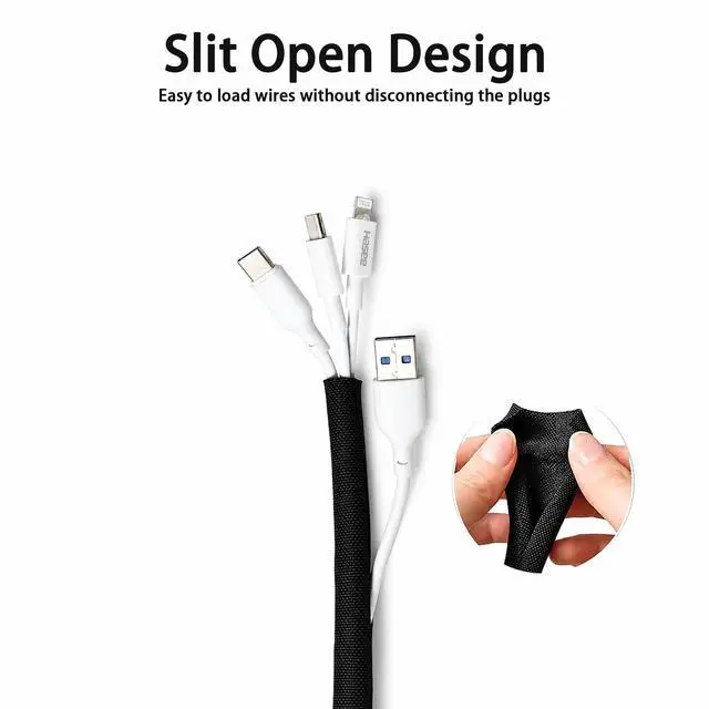 Alt view image 4 of 6 - 1/2 Inch Split Wire Loom Tubing 10 FT, Black Cable Sleeve for Wires | Abrasion Resistant Wire Protection for Cars, Trucks, Motorcycles and Electrical Harnesses