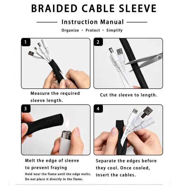Alt view image 6 of 6 - 1/2 Inch Split Wire Loom Tubing 10 FT, Black Cable Sleeve for Wires | Abrasion Resistant Wire Protection for Cars, Trucks, Motorcycles and Electrical Harnesses
