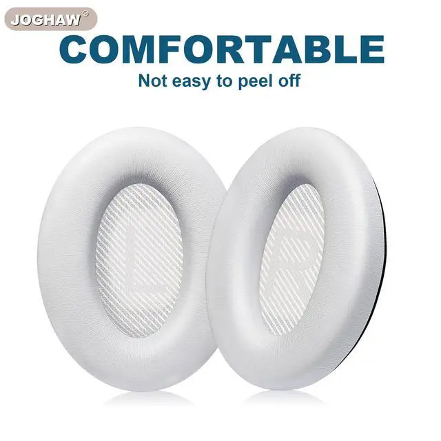 Alt view image 4 of 6 - Headphones Replacement Ear Pads, Protein Leather earpad Cushions for Bose Quiet Comfort QC35 Headphones, Replacement Earpads, Softer Memory Foam - White