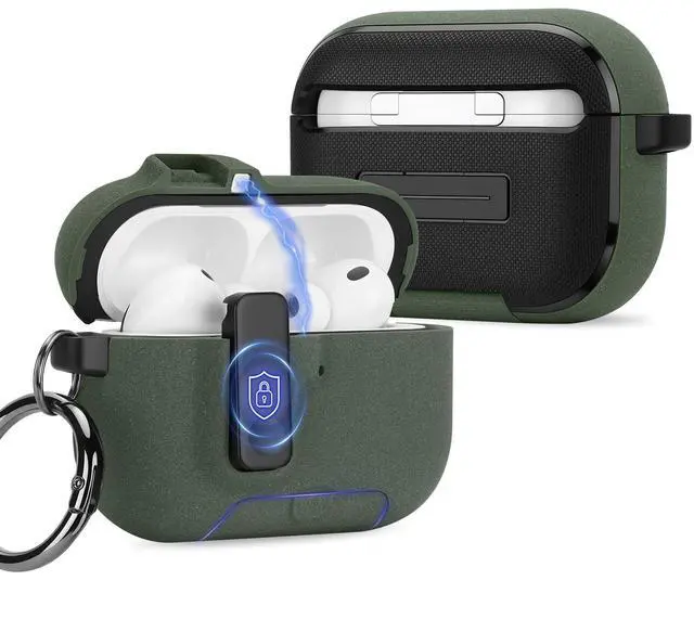 Main image of Compatible with AirPods Pro 3 Case with Phone Stand, Precise Fit Design for Apple AirPods Pro 3rd Cover (Army Green)