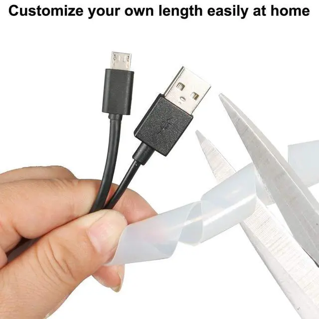 Alt view image 2 of 5 - Spiral Cable Wrap Wire Cord Wraps 1-inch x 6ft PE Polyethylene Flexible Tubing for Computer Wire
