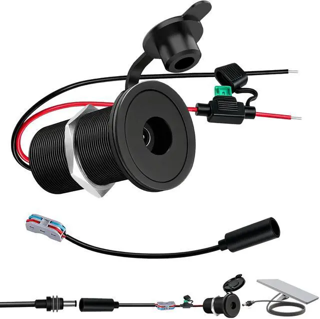 Main image of 12V-48V to 30V 3.5A Waterproof Wall Pass Through Kit for Starlink Mini Power Supply Cable with Fuse Holder, DC Step Up Converter Power Adapter for RV Camping Battery Pack Boat(DC Female to Power Cord)