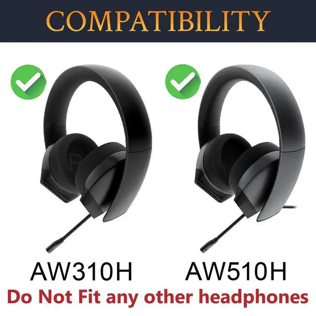Alt view image 2 of 6 - Cooling Gel Earpads Replacement for Alienware AW310H (AW 310H)/AW510H (AW 510H) 7.1 PC Gaming Headset, Ear Pads Cushions with Noise Isolation Foam - Black