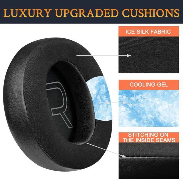 Alt view image 4 of 6 - Cooling Gel Earpads Replacement for Alienware AW310H (AW 310H)/AW510H (AW 510H) 7.1 PC Gaming Headset, Ear Pads Cushions with Noise Isolation Foam - Black