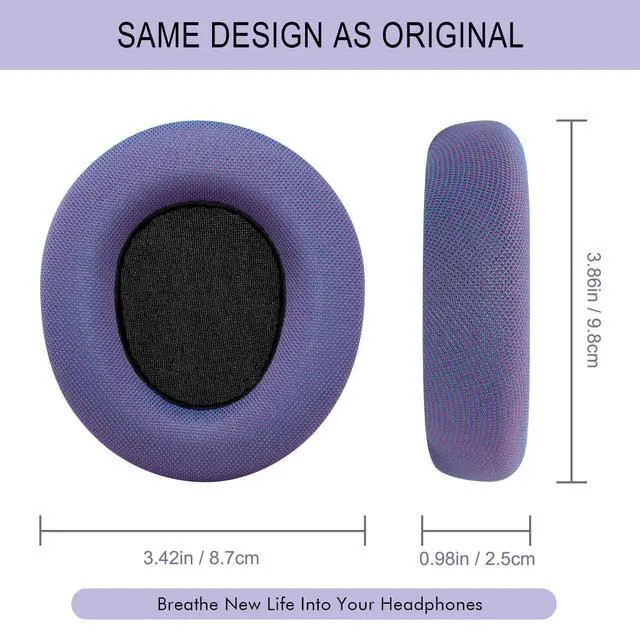 Alt view image 7 of 7 - Ear Pads for SteelSeries Arctis Nova Pro Wired, Nova 1, 3, 4, 5, 7 - Purple | Replacement Earpads Cushions Made by GEVO with Magic Mesh Fabric, High-Density Foam