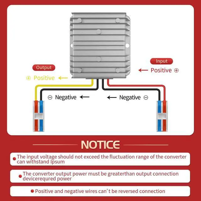 Alt view image 6 of 6 - Step Down Converter 24V to 12V Voltage Converter, 24 to 12 Volt 30A 360W with Quick Connector Cable Connector 24V to 12V Voltage Converter for Golf Cart Light Truck (DC15-40 V Input)