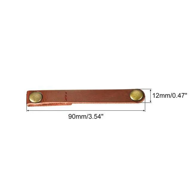 Alt view image 2 of 6 - Pack of 20 Leather Cable Straps Cable Ties, Cord Organizer, Portable Cable Management for USB Cables, Headphone Wires, Light Brown/Golden
