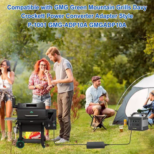 Alt view image 5 of 7 - 12V DC Power Supply Converter Adapter Plug Compatible with GMG Green Mountain Grills Davy Crockett Power Converter Adapter Style P-1001 GMG-ADP10A GMGADP10A