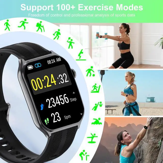 Alt view image 5 of 6 - Smart Watch with 1.95" AMOLED Display, ChatGPT AI& Bluetooth Call, Fitness Tracker for Women Men, Heart Rate & Sleep Monitor, 100+ Sports Modes, 10 Days Battery, IP68 Waterproof (Sliver)