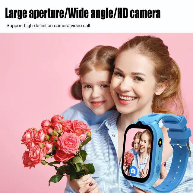 Alt view image 4 of 7 - 4G Kids Smart Watch with GPS Tracker, Smartwatches with Two Way Calling Video Calls SOS Class Mode Pedometer Alarm Clock Puzzle Games HD Touch Screen Safe Phone Watch for Kids Ages 4-12 Gifts (Blue)