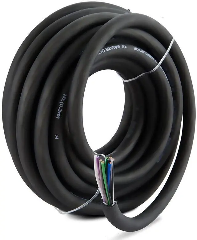 Main image of 20 Feet 9 Conductor Speaker Wire/Cable - 18 AWG 100% Pure OFC, Ultra-Flex and Easy Peel Jacket, Bare Copper with Color Coded Conductors