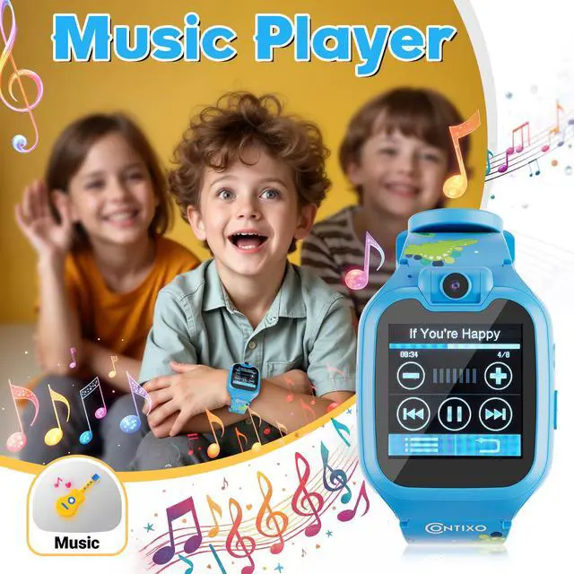Alt view image 6 of 6 - KW01 Smart Watches for Kids, Blue 1.54" HD Touch Screen Educational Smartwatch Toy with Games Camera Video Recorder Calculator Flashlight Music Player Gift for 3-12 Years Old Boys Girls