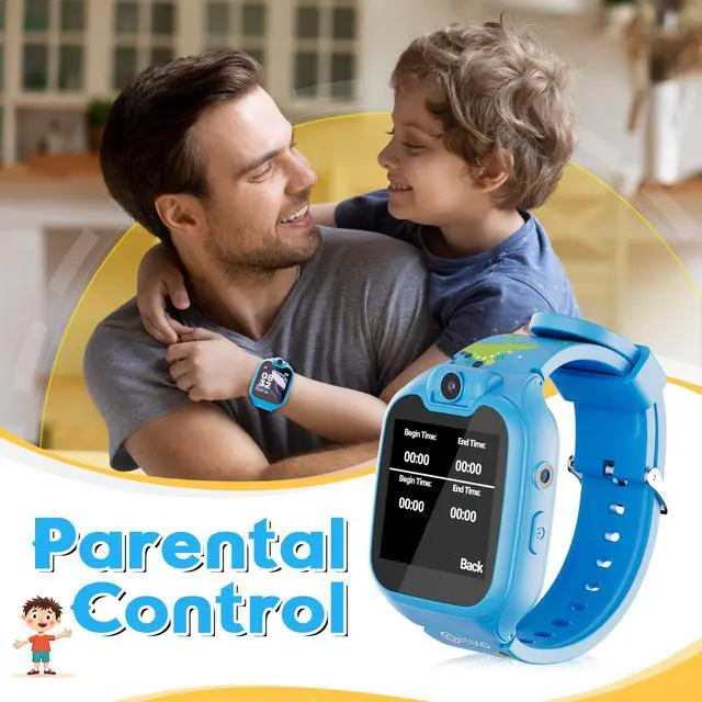 Alt view image 5 of 6 - KW01 Smart Watches for Kids, Blue 1.54" HD Touch Screen Educational Smartwatch Toy with Games Camera Video Recorder Calculator Flashlight Music Player Gift for 3-12 Years Old Boys Girls