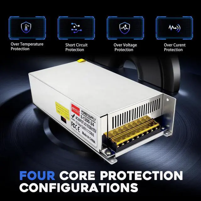 Alt view image 2 of 7 - 110V AC to DC 24V Converter 120V to 24V 50A 1200W Power Supply | 50A 1200W Switching Power Supply for LED Strip Motor Pump CCTV Camera System Car Stereo 3D Print