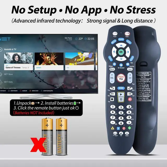 Alt view image 4 of 7 - New Replacement Remote Control fit for Verizon Fios VZ P265v5 RC TV STB