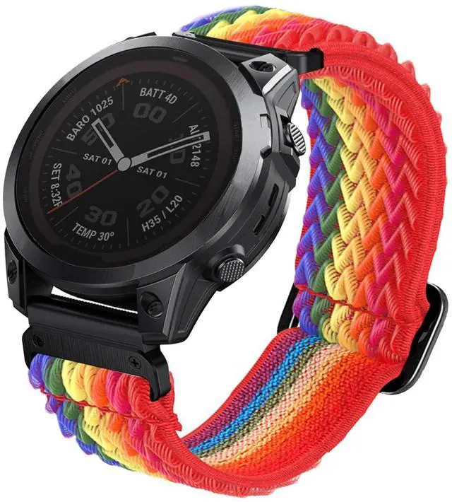 Main image of Upgraded Quick Fit 22mm Elastic Band for Garmin Fenix 8 47mm/ Instinct 3 45mm/ Fenix 7/6/5, Soft Stretchy Loop Nylon Wristband Strap for epix Pro/Tactix 8 (47mm)