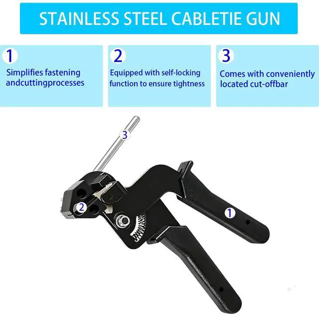 Alt view image 5 of 7 - Heavy metal cable ties, 400 pcs metal cable tie gun set, 6/8/11.8in | 304 stainless steel, multifunctional self-locking cable tie kit, suitable for fences, farms, cables, pipelines, etc