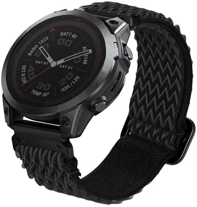 Main image of Upgraded Quick Fit 22mm Elastic Band for Garmin Fenix 8 47mm/ Instinct 3 45mm/ Fenix 7/6/5, Soft Stretchy Loop Nylon Wristband Strap for epix Pro/Tactix 8 (47mm)