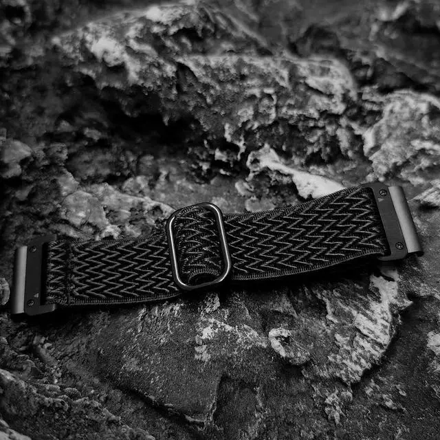 Alt view image 2 of 7 - Upgraded Quick Fit 22mm Elastic Band for Garmin Fenix 8 47mm/ Instinct 3 45mm/ Fenix 7/6/5, Soft Stretchy Loop Nylon Wristband Strap for epix Pro/Tactix 8 (47mm)
