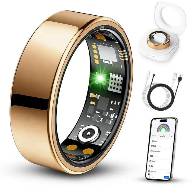 Main image of Gen4 Smart Ring,2026 Upgraded,Smart Health Ring for Women Men Fitness Tracker with Heart Rate,Blood Oxygen,Sleep Monitoring,Step Counting,No Subscription,Rose Gold 7