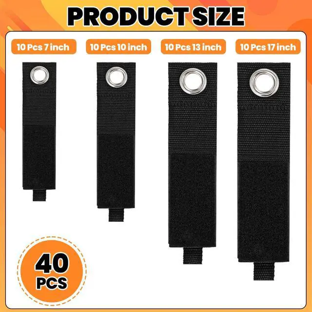 Alt view image 3 of 7 - 40 Pcs Extension Cord Holder Organizer, Heavy Duty Storage Straps, Hanging Extension Cord Organizer for Cable Management & Storage On Garage Wall, Garage Hooks Storage Straps for Cable Hose Cord