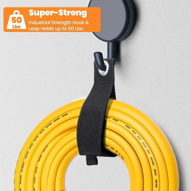 Alt view image 5 of 7 - 40 Pcs Extension Cord Holder Organizer, Heavy Duty Storage Straps, Hanging Extension Cord Organizer for Cable Management & Storage On Garage Wall, Garage Hooks Storage Straps for Cable Hose Cord