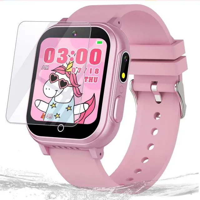 Main image of Kids Waterproof Smart Watch, 32 Games HD Touchscreen Kids Watch with Dual Camera Video Music Player Pedometer Flashlight 12/24 hr Christmas Birthday Gifts for Girls Ages 4 5 6 7 8 9 10
