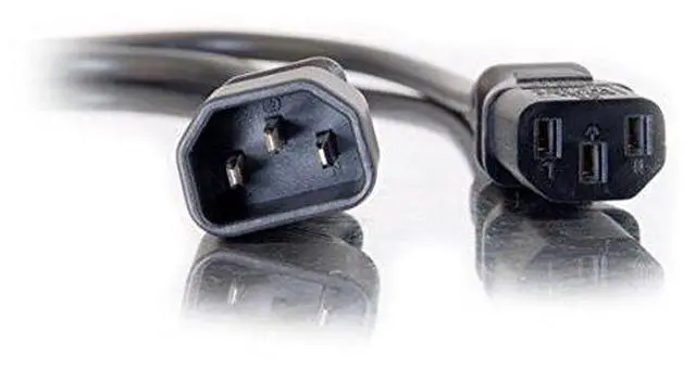 Alt view image 2 of 2 - Legrand C12 IEC to C14 IEC Power Cord, 18 AWG Power Cord, Black Long Extension Cord, 15 Foot Power Cord Replacement, 1 Count, 20941 - TAA Compliant