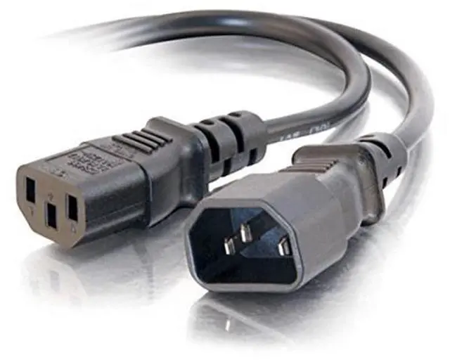 Main image of Legrand C12 IEC to C14 IEC Power Cord, 18 AWG Power Cord, Black Long Extension Cord, 15 Foot Power Cord Replacement, 1 Count, 20941 - TAA Compliant