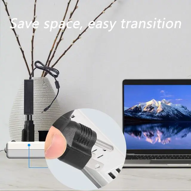 Alt view image 5 of 7 - 90 Degree NEMA 5-15P to IEC 320 C13 Female 10A/125V Computer Power Extension Adapter, 3 Prong USA C13 to NEMA 5-15R Plug Power Adapter - 2 Pack