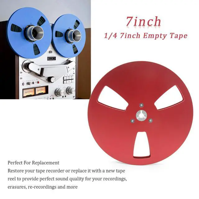 Alt view image 3 of 7 - 7 Inch Empty Tape Reel 1/4" Aluminum Alloy Takeup Reel Red | 7 inch red aluminum alloy takeup reel for 1/4 inch tape recorders, CNC machined for smooth winding and stable use