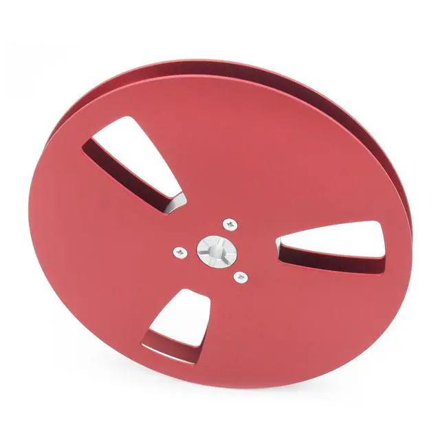 Alt view image 7 of 7 - 7 Inch Empty Tape Reel 1/4" Aluminum Alloy Takeup Reel Red | 7 inch red aluminum alloy takeup reel for 1/4 inch tape recorders, CNC machined for smooth winding and stable use