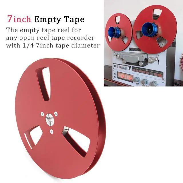Alt view image 2 of 7 - 7 Inch Empty Tape Reel 1/4" Aluminum Alloy Takeup Reel Red | 7 inch red aluminum alloy takeup reel for 1/4 inch tape recorders, CNC machined for smooth winding and stable use