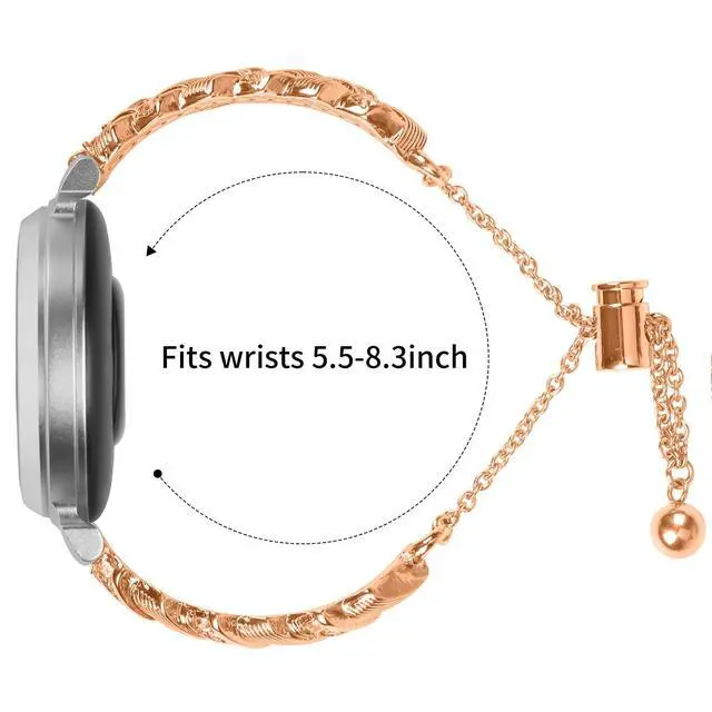 Alt view image 2 of 6 - Compatible with Garmin CIRQA/Lily 2/Lily 2 Active Watch Band for Women,Metal Bling Wristband Adjustable Luxury Link Chain Bracelet Jewelry Loop