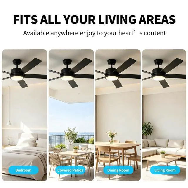 Alt view image 5 of 6 - Replacement Remote for Fanbulous F-HL52BK-1D03 F-LY46BK-1X01 Ceiling Fans | Also for Models F-SN56XX-1X0X F-TY52BK-1D01, Compatible with SHIHOT/ LEDIARY Ceiling Fans