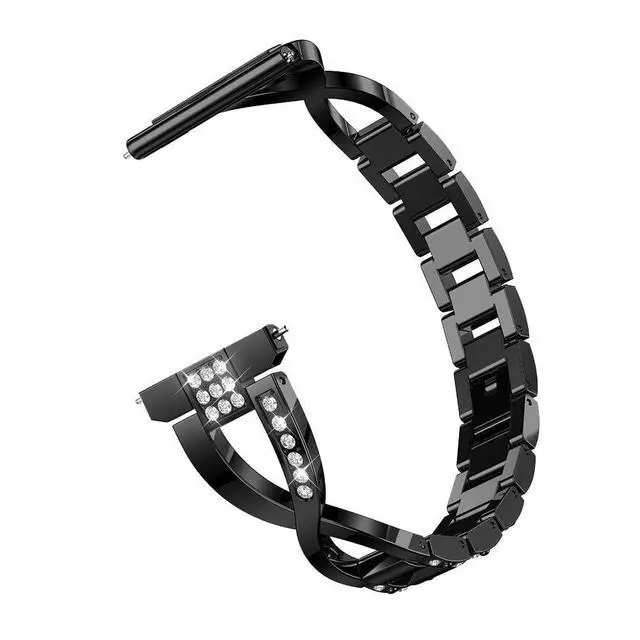 Alt view image 3 of 7 - Compatible for Garmin Vivoactive 6/Vivoactive 5/3/3 Music Band, 20mm Metal Bling Jewelry Rhinestone Strap Wristband for Venu Sq 2/Venu 2 Plus/Approach S50/Forerunner 158/165/245/570 42mm