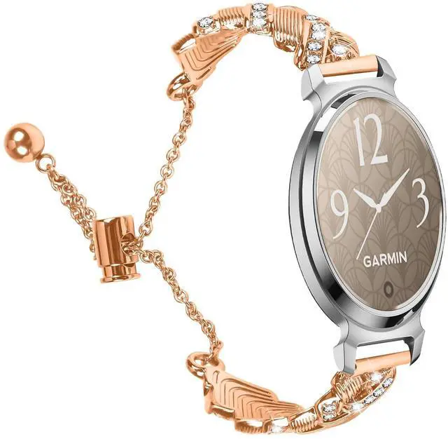 Main image of Compatible with Garmin CIRQA/Lily 2/Lily 2 Active Watch Band for Women,Metal Bling Wristband Adjustable Luxury Link Chain Bracelet Jewelry Loop
